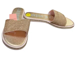 Juicy Couture wms gold crystal sparkly sandals shoes sz 9 SKU 10-071 thumbnail 1