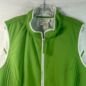 Coldwater Creek Womens 2X Lime Green Quilted Full Zip Mock Neck Vest thumbnail 4