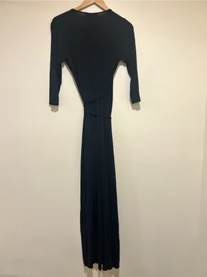 Lulus Garden District Black 3/4 Sleeve Wrap Maxi Dress Size Medium thumbnail 4
