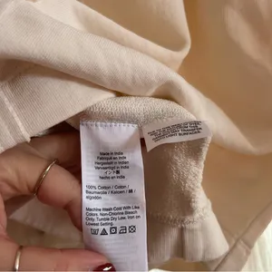 Madewell Cotton Terry‎ V-Neck Sweatshirt Vintage Ivory White NWT Size XXS thumbnail 6