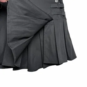 Princess Polly Cartwright Mini‎ Skirt Black Pleated Buckle Y2K Preppy XS US 4 thumbnail 6