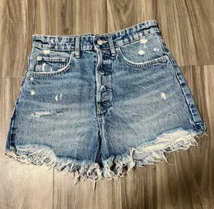 Zara High-Rise Denim Shorts thumbnail 1