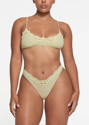 SKIMS Fits Everybody Lace Scoop Bralette - Sage $38 sold out medium thumbnail 1
