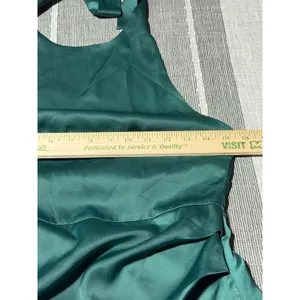 Half Island Womens Emerald Green Satin Halter Wrap Cocktail Dress Size‎ S thumbnail 3