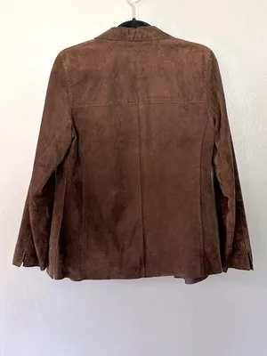 Lord & Taylor Brown Genuine Suede Leather Shirt Jacket Fully Lined size S* thumbnail 13