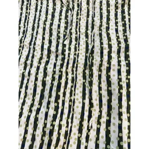 Banana Republic Women 6 Green Cream Striped Polka Dot A-Line Rayon Mini Skirt thumbnail 2