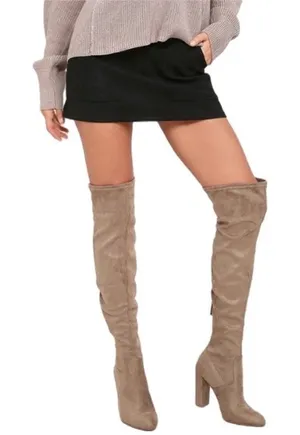 Steve Madden Emotions Suede Over the Knee Heel Boots thumbnail 1