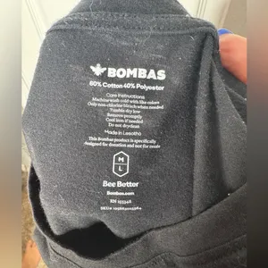 BOMBAS Bee Better Woman’s Plain Black Crewneck Tshirt Cotton Blend Size‎ M/L thumbnail 3
