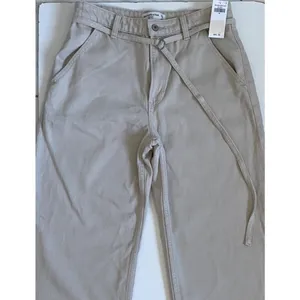 Abercrombie & Fitch The Loose High Rise Jeans Beige Khaki D-Ring Belt 28‎ 6R NWT thumbnail 10