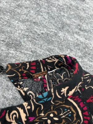 Free People Boho Lace-Panel Floral Tunic Top in Black, Burgundy, Teal thumbnail 2