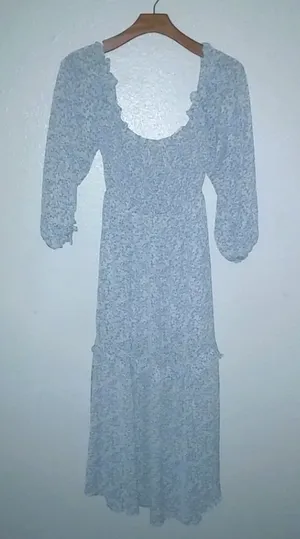 Altar'd State S Alissa Baby Blue Boho Floral Chintz Midi Maxi Dress thumbnail 1