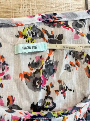 Womens Kimchi Blue White Floral Sheer Blouse - S thumbnail 6