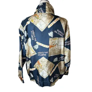 Vintage EVR Silk Windbreaker Statement Cruise‎ Jacket M | Y2K Travel Maximalist thumbnail 3