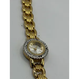 Womens Gold Tone Quartz Watch Rhinestone Bezel Base‎ Metal Japan Movement thumbnail 10