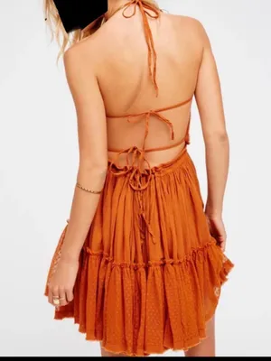 R.Vivimos Womens Summer Halter Deep V-Neck Mini Dress college gameday football M thumbnail 2