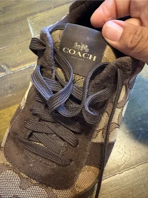 Coach Mason Jacquard Sneakers Suede Signature Monogram CC Canvas Brown Tan thumbnail 7