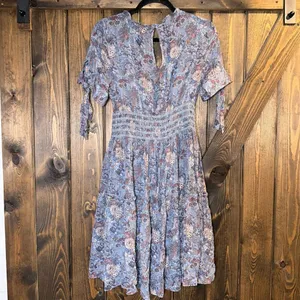 Frye‎ Boho Floral V Neck Tiered Mini Dress thumbnail 2