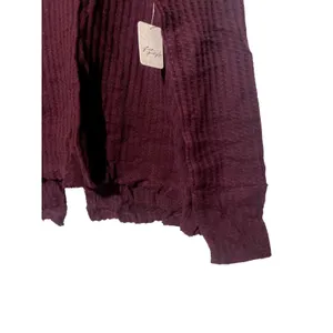 Free People Shirt Women's Small NWT Juicy Cowl Neck Oversized Split Back Wine thumbnail 4