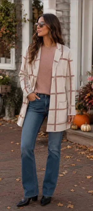 Loft 100% Cotton Cream and Rust Cardigan thumbnail 1