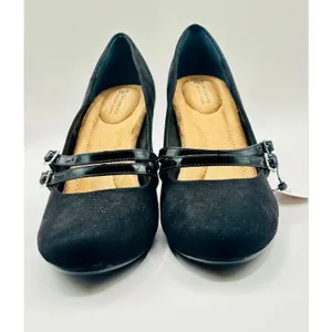 Giani Bernini Vallariaa memory foam footbed black suede Mary Jane pumps sz 7.5 thumbnail 4