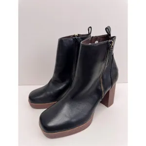 White Mountain Ankle Boots Size‎ 9.5 Black Square Toe Block Heel Side Zip NEW thumbnail 3