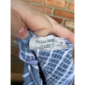 Ocean Drive Size M Chambray Stripe Mini Dress, Coastal Preppy Beach Style, EUC thumbnail 4