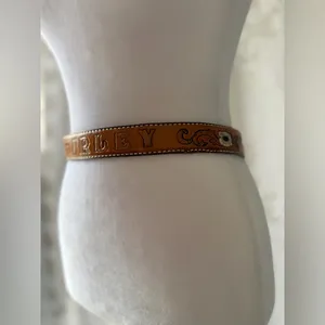 Vintage “Shirley” Hand Tooled Leather Western Belt Floral Size 30 thumbnail 10