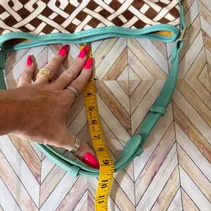 Spartina 449 Madison Stanley Bucket Bag Linen Liner Leather Teal Brown Geometric thumbnail 14