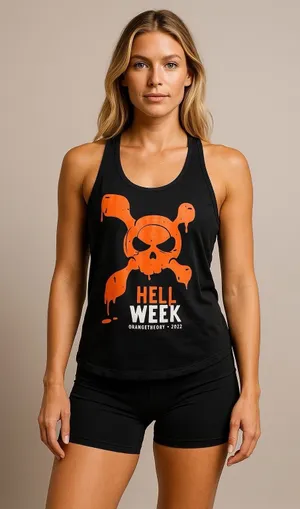 Orangetheory Women's Hell Week 2022 Tank Top Size S Black Skull Graphic OTF‎ thumbnail 1