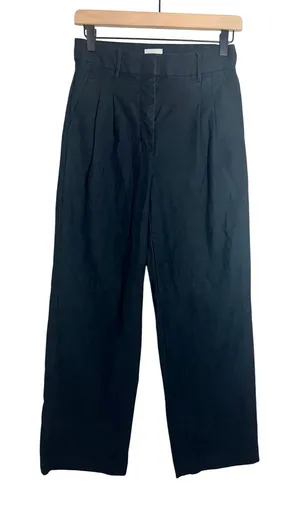 Wilfred Free Day Off Pant Black High Rise Pleated Straight Leg Trousers Size 4 thumbnail 1