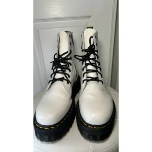 Dr. Martens Jadon Platform Boot 11 White Leather Side Zip Chunky Combat Lug Sole thumbnail 3