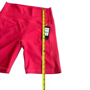 Peloton Women’s M Endurance Rib Highrise Biker Shorts Bright‎ Pink Pockets NWT thumbnail 7