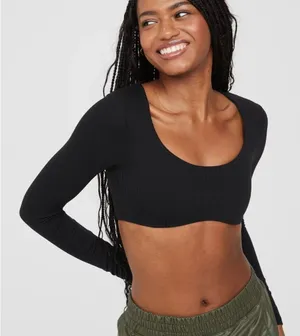 Aerie Offline Cropped Long Sleeve Top thumbnail 1