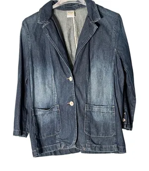 Inked and Faded Jean Jacket‎ Women's Large thumbnail 1