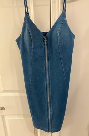 Denim Dress Iris Mini Front Zip thumbnail 1