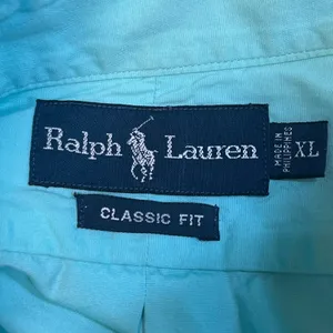 Ralph Lauren Turquoise Cotton Short Sleeve Button Down Classic Fit Shirt‎ XL thumbnail 4