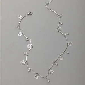 Gorgeous Rose & Bling Charm silver necklace thumbnail 4