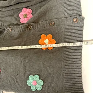 J.Nna Floral Embroidered Cardigan Gray Size L thumbnail 11