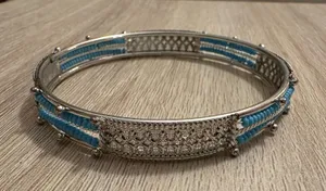 Silver Blue Bangle Bracelet never worn thumbnail 1