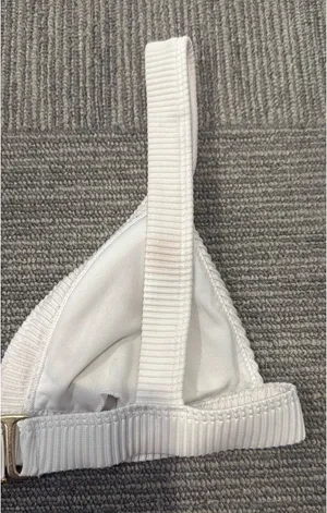 Hollister Swim Top Bikini white striped textured thumbnail 3
