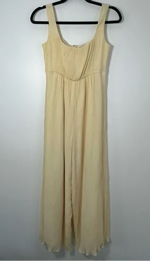 Love, Bonito Women’s Yellow Crinkle Flowy Jumpsuit Size 6 thumbnail 1