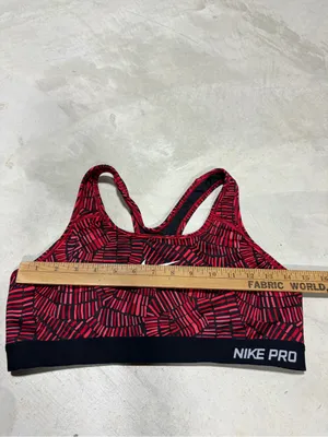 Nike Pro Women's Red Patterned Sports Bra large thumbnail 4