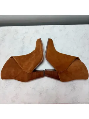 Joe's Jeans Trisha Suede Ankle Boots Brown Stacked Heel Size 7.5 thumbnail 7