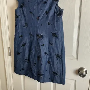 Zara Woman’s Navy Dress Sequin Detail size Medium thumbnail 10