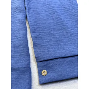 Womens Button-Down Long Sleeve Swim‎ Cover-Up Lightweight Pockets & Blue Medium thumbnail 3