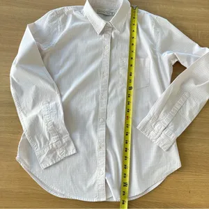 Abercrombie & Fitch Icon Button up Shirt Peach/Pink White Check Sz M Preppy Twee thumbnail 10