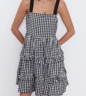 Nwt- Zara Gingham Baby Doll Dress thumbnail 3