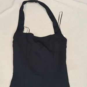 GLG Good Luck Gem Mini Dress Womens XS Black Halter Drop Waist Bubble Hem thumbnail 2