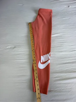 Nike women Rose Red Logo Leggings Size Medium thumbnail 6