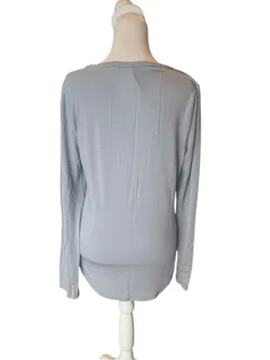 Athleta Nighttime Bliss Sleep Henley Long Sleeve Top Women Medium Blue thumbnail 2